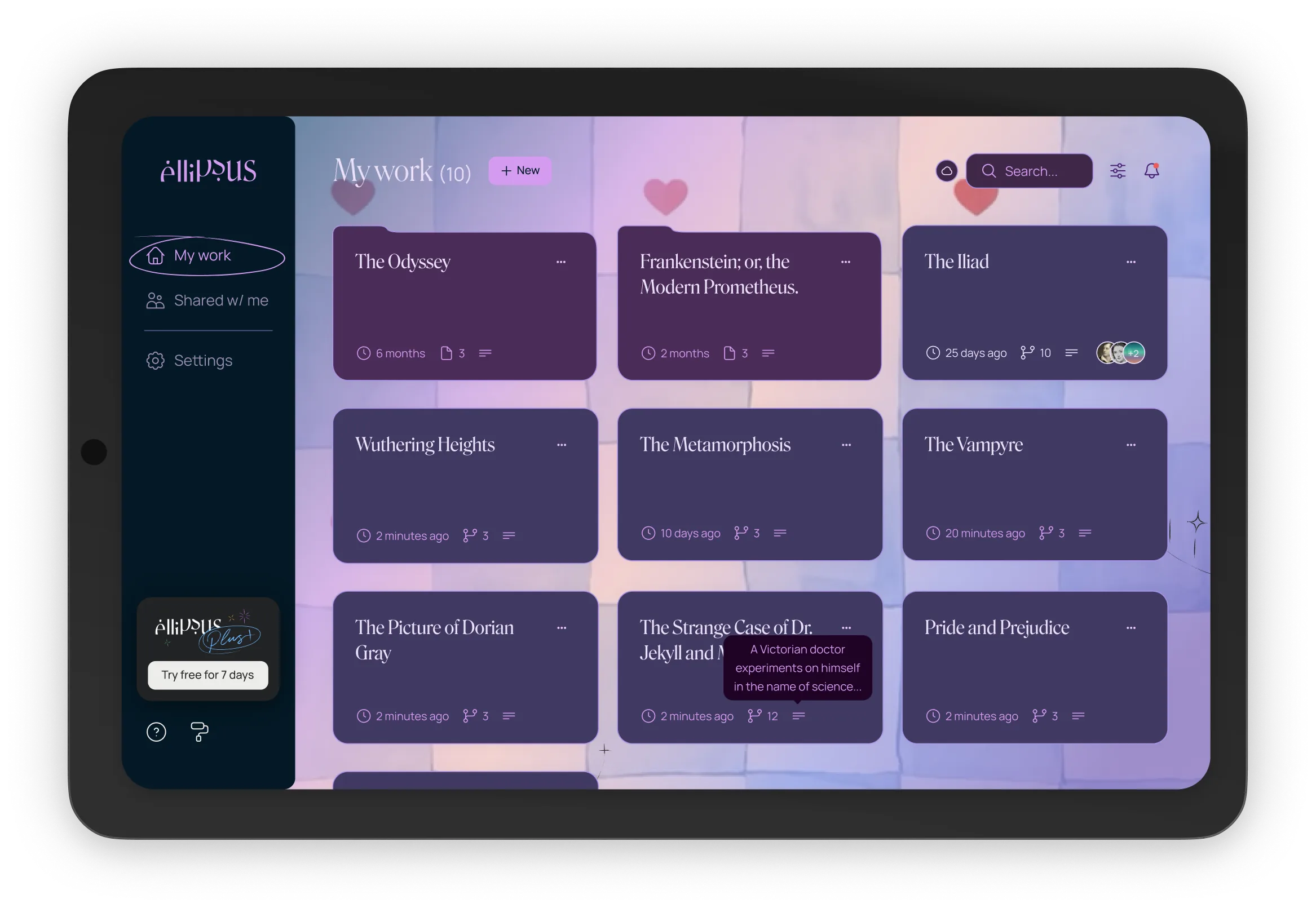 The Ellipsus dashboard on a desktop computer